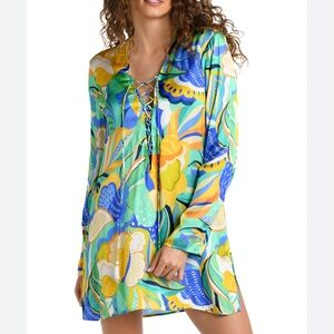 NWT LA BLANCA Sun In Sicily Lace Up V-Neck Tunic
Cover Up